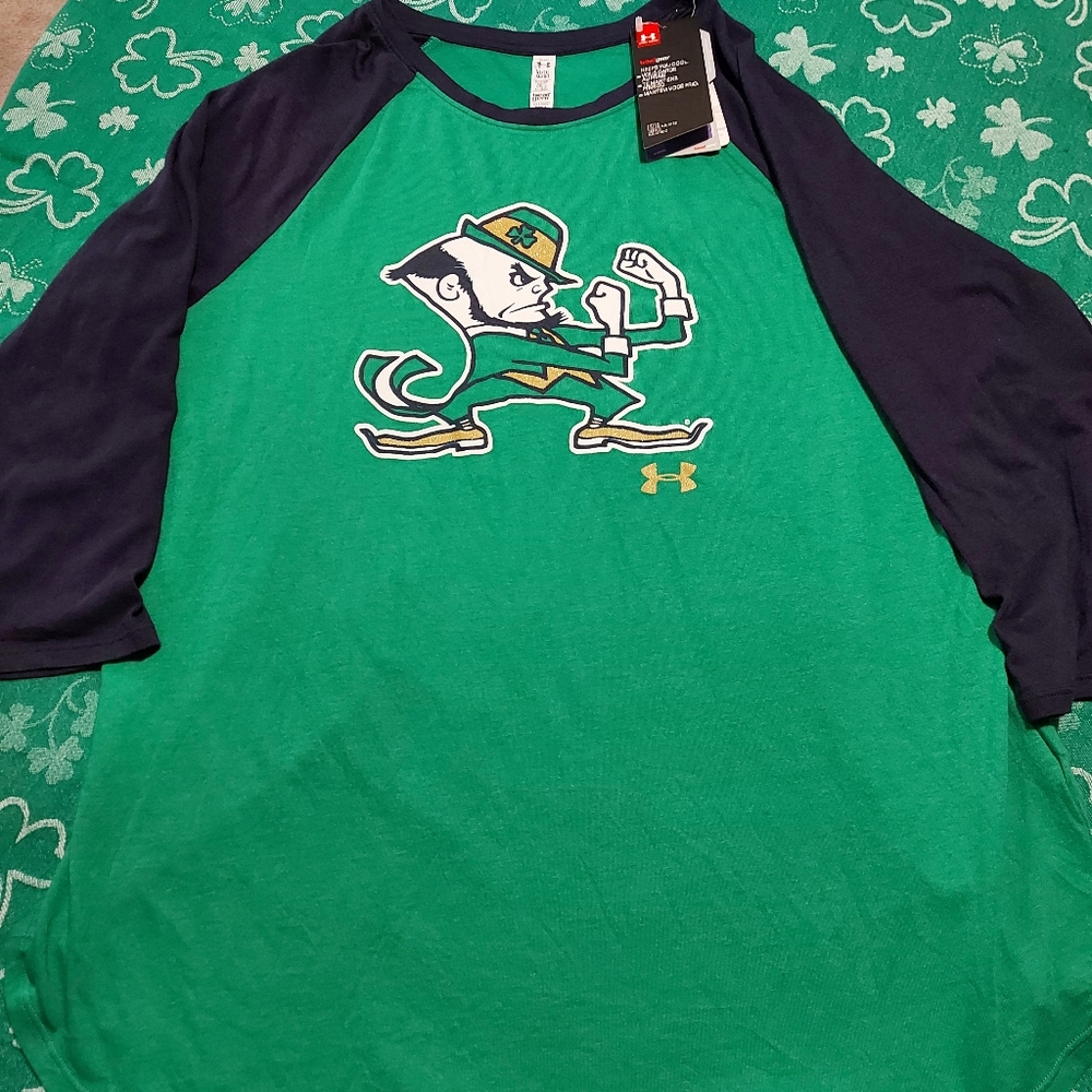 NWT Under Armor Womens Notre Dame 3/4 Sleeve